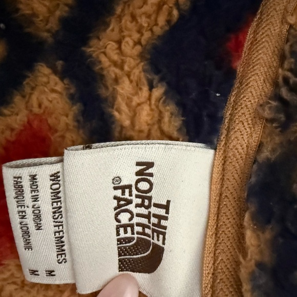 The North Face Women’s Geometric Fleece Sweater - Tan and Red - Picture 3 of 3